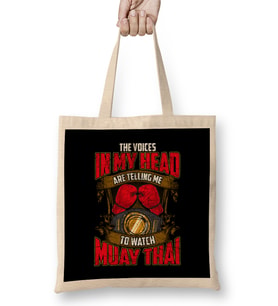 Voices In My Head Telling Me To Watch Muay Thai Bez Çanta Uzun Saplı