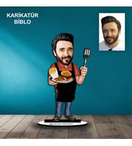 KİŞİYE ÖZEL ERKEK ŞEF TASARIMLI KARİKATÜR BİBLO B53