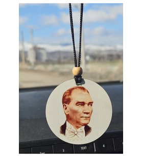 İki Taraflı Atatürk Resimli Araç Dikiz Aynası Süsü