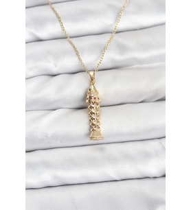 316L Çelik Zincir Gold Renk Balık Model Zirkon Taşlı Kadın Kolye TJ-BKO10885