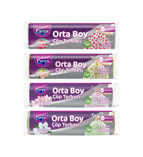 Orta Boy Büzgülü Çöp Torbası Paketi Çilek, Limon, Yasemin ve Kiraz Çiçeği Kokulu
