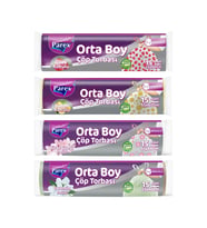 Orta Boy Büzgülü Çöp Torbası Paketi Çilek, Limon, Yasemin ve Kiraz Çiçeği Kokulu