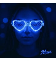 Mey İthalat® Mavi LED Işıklı Kalp Gözlük – 3 Modlu Parti & Glow Gözlüğü