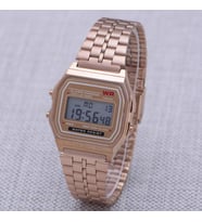 Rose Renk Retro Minimal Çelik Hasır Kordon Unisex Kadın Kol Saati ST-303939