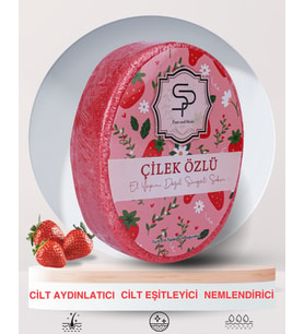 Pure and Shine ÇİLEK ÖZLÜ EL YAPIMI DOĞAL SÜNGERLİ SABUN