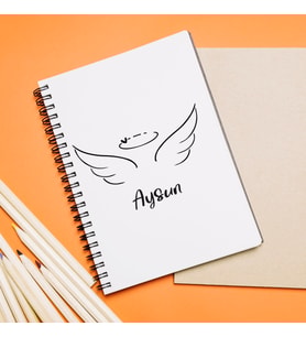Melek Tasarımlı Defter Kişiye Özel