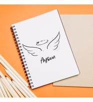 Melek Tasarımlı Defter Kişiye Özel