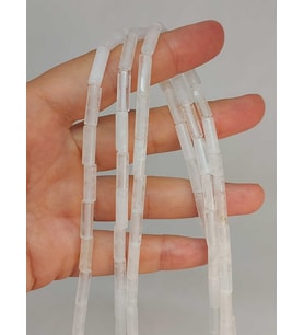 Kristal Kuvars Taşı Silindir Kesim 4x12.5mm Dizi (49374)