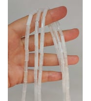 Kristal Kuvars Taşı Silindir Kesim 4x12.5mm Dizi (49374)