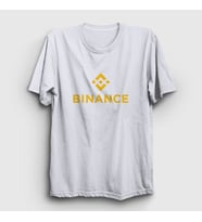Presmono Unisex Beyaz Logo V2 Binance Bitcoin T-Shirt 324730tt (Beyaz)
