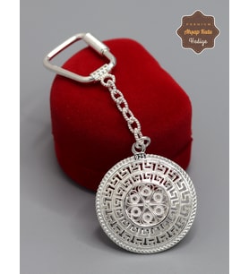Karo Desenli Model 925 Ayar Gümüş Telkari Anahtarlık 201025143