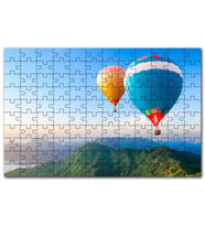 Cakapuzzle Yemyeşil Dağlar Renkli Sıcak Hava Balonları Puzzle Yapboz MDF (Ahşap) (120 Parça)
