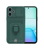 Redmi 13 4G Kılıf Zuma Kartvizitli Yüzüklü Silikon - Yeşil