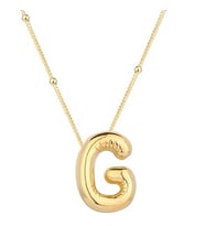 925 Ayar Gümüş Gold Balon G Harfi Kadın Kolye