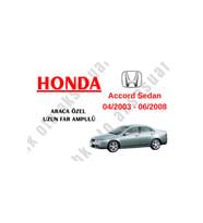 Honda Accord Sedan 04/2003 - 06/2008 Araca Özel Uzun Far Ampulü h