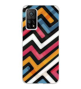 Xiaomi Mi 10 T Pro Uyumlu Kapak Labirent Grafiti Tasarımlı Şeffaf Silikon Kılıf