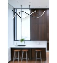 Lumora Modern Tasarım Siyah Renk Beyaz Ledli Cafe - Mutfak - Salon 2 Li Led Avize