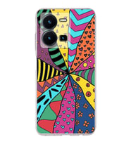 PrintiFy Vivo Y35 ile Uyumlu Retro Color 4  Kamera Korumalı Şeffaf  Kılıf