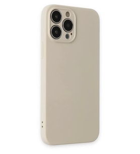 Newface Apple iPhone 13 Pro Kılıf Nano içi Kadife Silikon - Bej