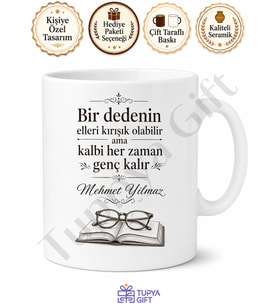 Dünyanın En İyi Dedesi Yazılı Kupa Bardak Dedeye Özel Hediye