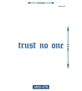 Trust No One 5 cm Minimal geçici Dövme Yarı Kalıcı Geçici Dövme