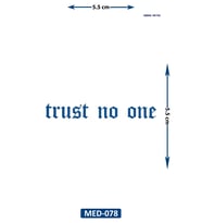 Trust No One 5 cm Minimal geçici Dövme Yarı Kalıcı Geçici Dövme