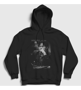 Presmono Unisex Beyaz Hikaru Nakamura Büyükusta Satranç Kapüşonlu Sweatshirt 423650tt (Siyah)