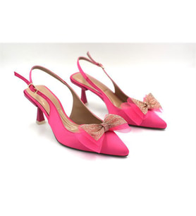 Prego (Park Moda) Tül Taş Detaylı Burnu Kapalı Kadın Ayakkabı FUŞYA