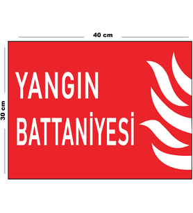 Metal Yangın Battaniyesi 30 cm x 40 cm A3 Büyüklüğünde Uyarı Levhası Yönlendirme Tabelası
