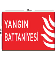 Metal Yangın Battaniyesi 30 cm x 40 cm A3 Büyüklüğünde Uyarı Levhası Yönlendirme Tabelası