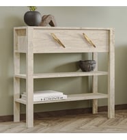 İnarch Dizayn Henric 90 cm Tek Kapaklı Modern Dresuar – Raflı Konsol & Antre Dolabı (Bej)