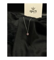 925 Gümüş  Taşlı Minimal Yonca Kolye