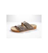 Look Life S963.001 Erkek Büyük Ayak Çift Tokalı Comfort Terlik (Vizon)