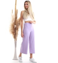 9092864 Azra Önü Fermuarlı Bol Paça Pantolon LILA (Lila)