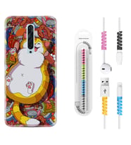 Oppo Reno 2Z 4 Lite 4 Pro 5 6 7 A31 Kılıf Kablo Koruma Spiral Silikon Tombul Kedi 1739