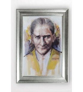 Gümüş Çerçeveli Atatürk Tablo cv1224