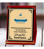 İnternet Kafeci Baskılı Plaket (3. Tasarım)  Kişiye Özel (Kırmızı)