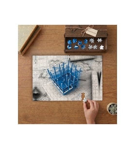 İnşaat Mühendisi - Çizim - Proje Tasarımı 240 parça Ahşap Puzzle Ahşap Kutuda MP05860