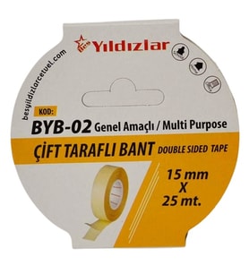 Yıldızlar Çift Taraflı Bant 15mmX25m - 2 adet