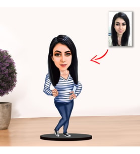 Kisiye Özel Karikatür Kadın Biblo MODEL5