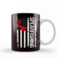 Spearfishing US American Flag Spearfisher Speargun Spear Kupa Bardak Porselen