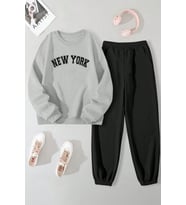 Newyork Baskılı Unisex Eşofman Takımı (Gri)