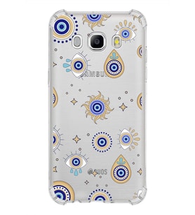 PrintiFy Samsung Galaxy J5 2016 Uyumlu Nazar Boncuğu 5 Baskılı Şeffaf Köşe Korumalı Antişok Kılıf