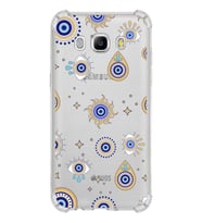 PrintiFy Samsung Galaxy J5 2016 Uyumlu Nazar Boncuğu 5 Baskılı Şeffaf Köşe Korumalı Antişok Kılıf