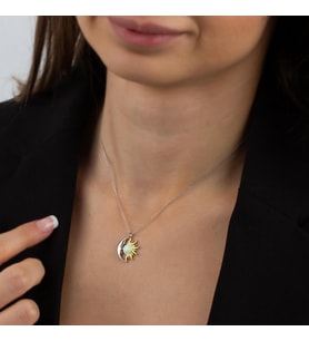 Unisex Sunce Gümüş Kolye (Gümüş)