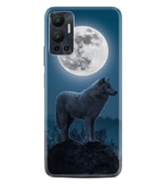 Infınix Hot 12 Kılıf Resimli Desenli Silikon Platinium Series Moon Wolf 1820