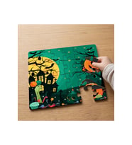 Cadılar Bayramı Tasarımlı 24 Parça Ahşap Çocuk Puzzle