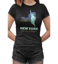 New York Siyah Kadın Tshirt