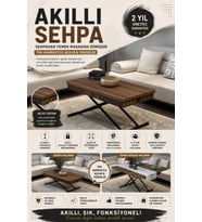 AÇILABİLİR SEHPA 8 KADEMELİ FONKSİYONEL SEHPA