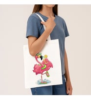 Özel Tasarım Flamingo Model Bez Çanta